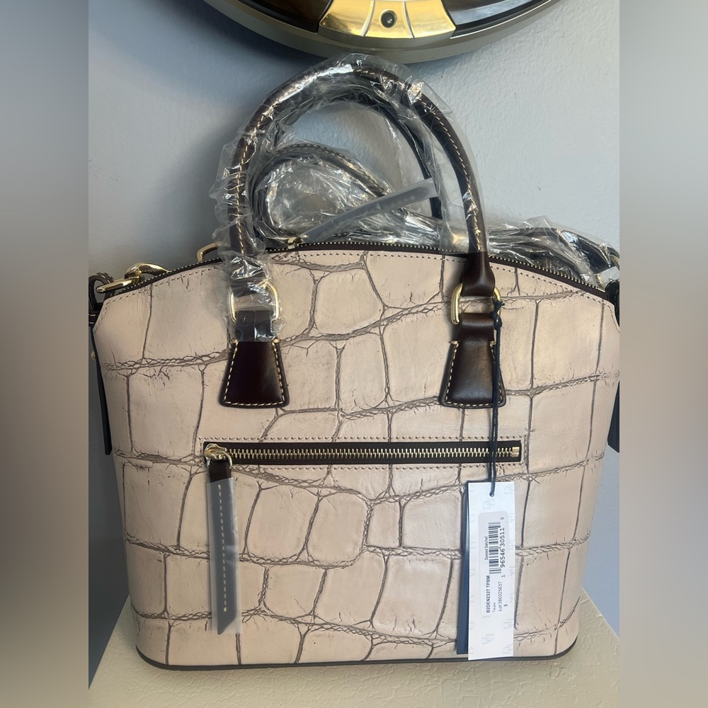 NWT Dooney & Bourke Beige Croc Satchel - Picture 3 of 9